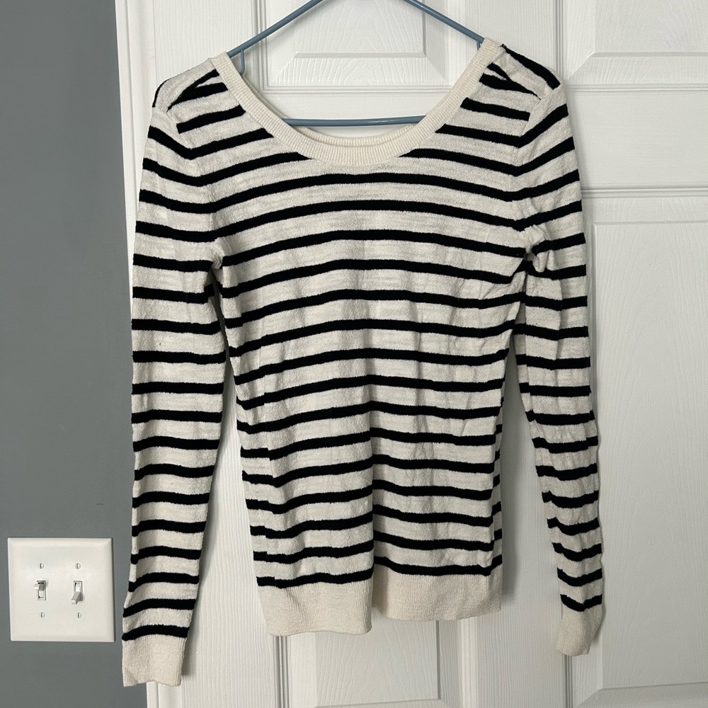 Loft Striped Black and White Women's Sweater XS